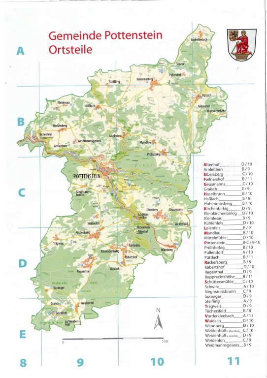 Grossansicht in neuem Fenster: Pottensteins Ortsteile